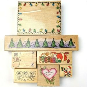 Stamp Lot Christmas Santa Snowman Christmas Lights